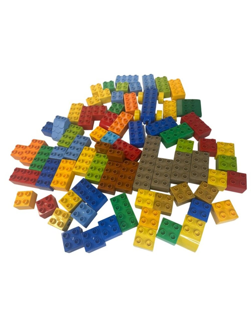 LEGO Duplo Bricks Large Lot Including Brown & Gold 2x2 4x2 Misc. Building Toys
